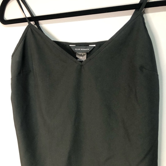 Club Monaco Little Black Slip Dress, Adjustable Straps - Picture 2 of 9
